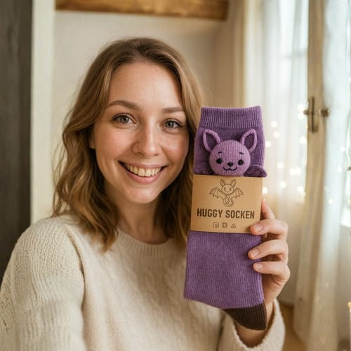 Customer photo review of HUGGY Socks – No more cold feet, just HUGGY – One size fits all – Unisex