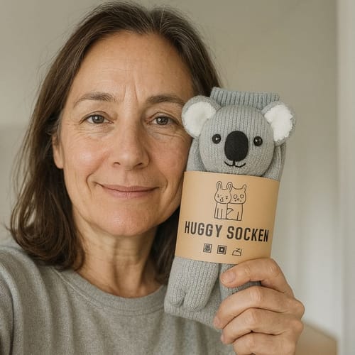 Customer photo review of HUGGY Socks – No more cold feet, just HUGGY – One size fits all – Unisex